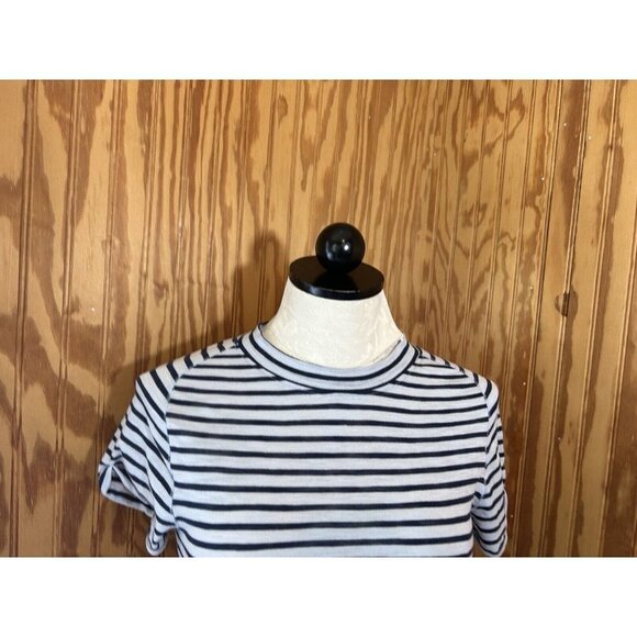 We The Free People T-Shirt Pullover Top Knit Short Sleeve Blue Striped Size M - Picture 3 of 9
